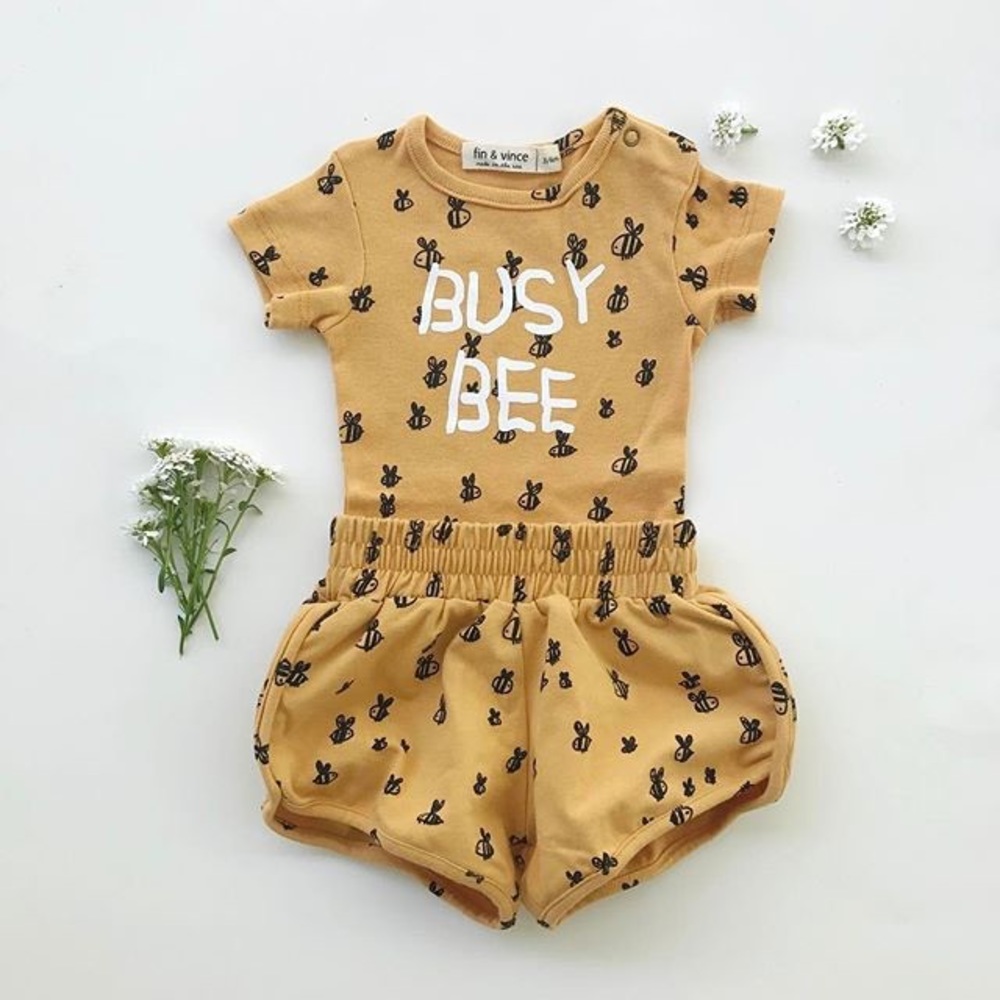 ISO  fin & Vince bees shorts or onesie OR ROMPER